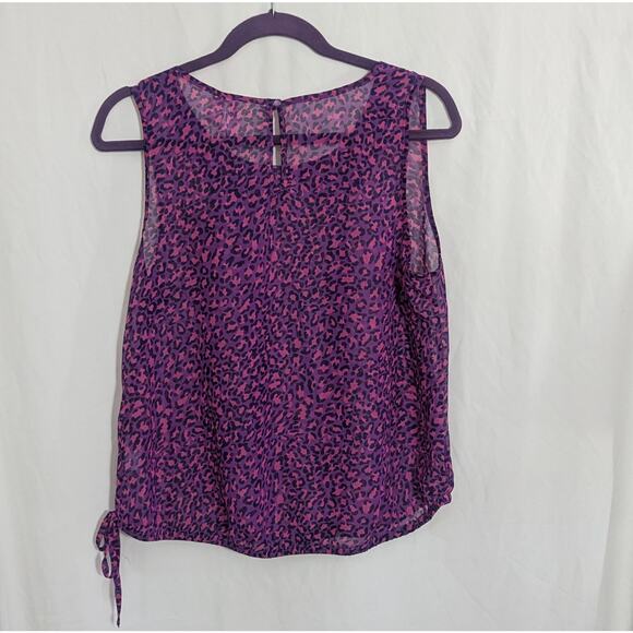 New Dolled Up by Fang Purple Leopard Chiffon Top Large Grunge Y2K Fairy - Picture 5 of 5